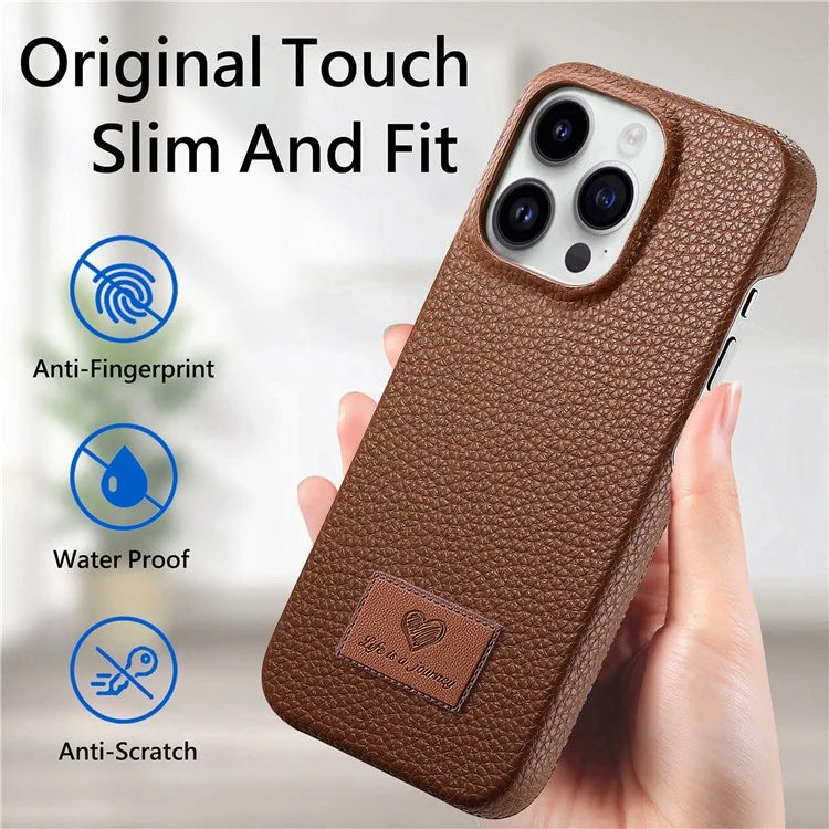 Y5 For iPhone 16 Pro Case Litchi Texture Leather+TPU Slim Phone Cover