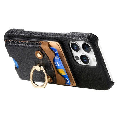 Y6 For iPhone 16 Pro Max Case Cute Bear Design PU Leather+TPU Card Holder Phone Cover