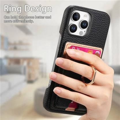 Y6 For iPhone 16 Pro Max Case Cute Bear Design PU Leather+TPU Card Holder Phone Cover