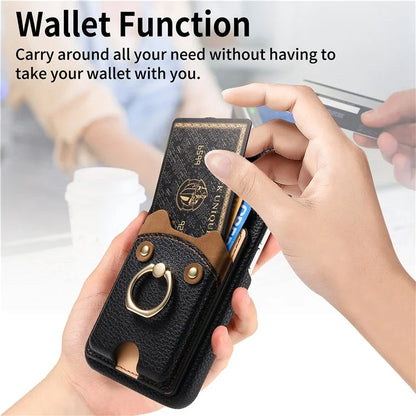 Y6 For iPhone 16 Pro Max Case Cute Bear Design PU Leather+TPU Card Holder Phone Cover