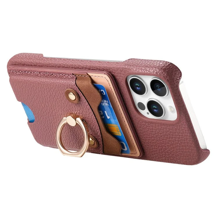 Y6 For iPhone 16 Pro Max Case Cute Bear Design PU Leather+TPU Card Holder Phone Cover