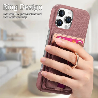 Y6 For iPhone 16 Pro Max Case Cute Bear Design PU Leather+TPU Card Holder Phone Cover