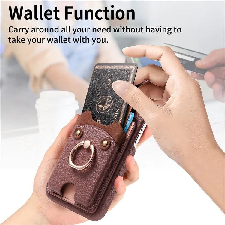 Y6 For iPhone 16 Pro Max Case Cute Bear Design PU Leather+TPU Card Holder Phone Cover
