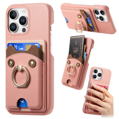Y6 For iPhone 16 Pro Max Case Cute Bear Design PU Leather+TPU Card Holder Phone Cover