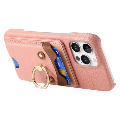 Y6 For iPhone 16 Pro Max Case Cute Bear Design PU Leather+TPU Card Holder Phone Cover