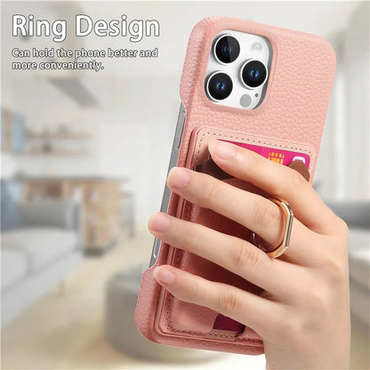 Y6 For iPhone 16 Pro Max Case Cute Bear Design PU Leather+TPU Card Holder Phone Cover