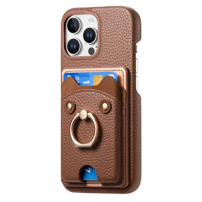 Y6 For iPhone 16 Pro Max Case Cute Bear Design PU Leather+TPU Card Holder Phone Cover