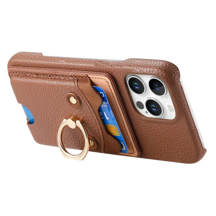 Y6 For iPhone 16 Pro Max Case Cute Bear Design PU Leather+TPU Card Holder Phone Cover