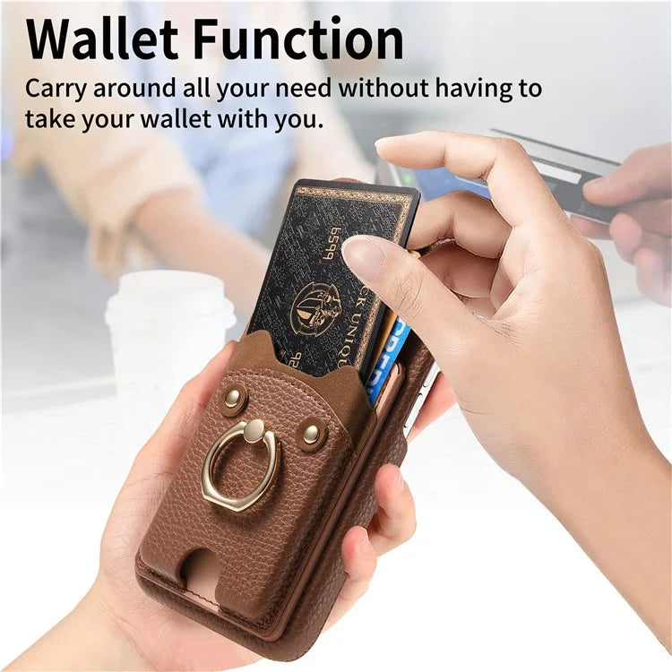 Y6 For iPhone 16 Pro Max Case Cute Bear Design PU Leather+TPU Card Holder Phone Cover