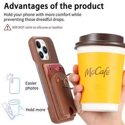 Y6 For iPhone 16 Pro Max Case Cute Bear Design PU Leather+TPU Card Holder Phone Cover