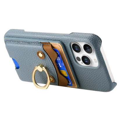 Y6 For iPhone 16 Pro Max Case Cute Bear Design PU Leather+TPU Card Holder Phone Cover