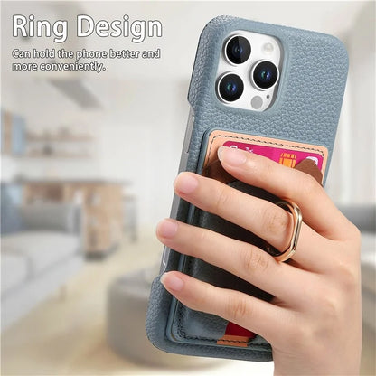 Y6 For iPhone 16 Pro Max Case Cute Bear Design PU Leather+TPU Card Holder Phone Cover