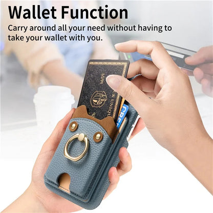 Y6 For iPhone 16 Pro Max Case Cute Bear Design PU Leather+TPU Card Holder Phone Cover
