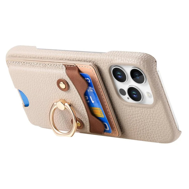 Y6 For iPhone 16 Pro Max Case Cute Bear Design PU Leather+TPU Card Holder Phone Cover