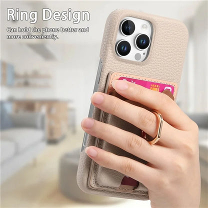 Y6 For iPhone 16 Pro Max Case Cute Bear Design PU Leather+TPU Card Holder Phone Cover