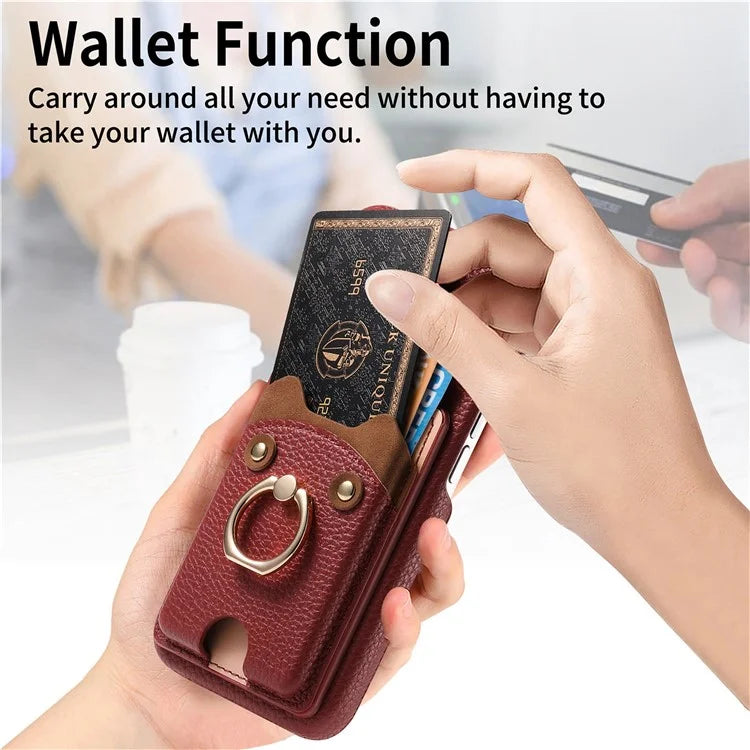 Y6 For iPhone 16 Pro Max Case Cute Bear Design PU Leather+TPU Card Holder Phone Cover