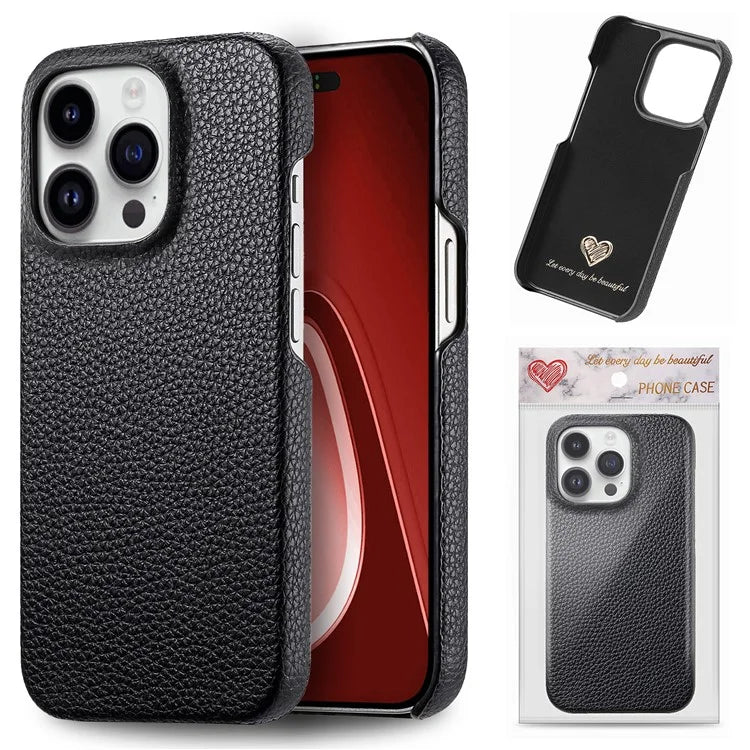 Y1 For iPhone 16 Pro Case Shockproof Litchi Texture Leather+PC Phone Cover