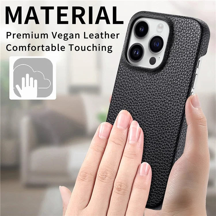 Y1 For iPhone 16 Pro Case Shockproof Litchi Texture Leather+PC Phone Cover