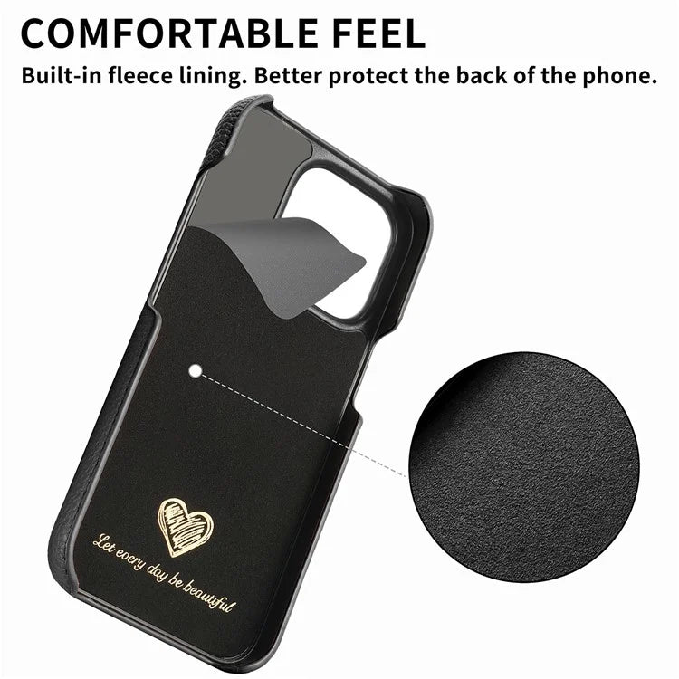 Y1 For iPhone 16 Pro Case Shockproof Litchi Texture Leather+PC Phone Cover
