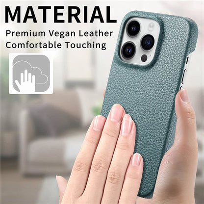 Y1 For iPhone 16 Pro Case Shockproof Litchi Texture Leather+PC Phone Cover