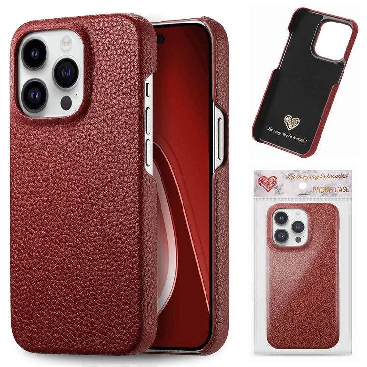 Y1 For iPhone 16 Pro Case Shockproof Litchi Texture Leather+PC Phone Cover