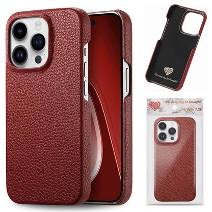 Y1 For iPhone 16 Pro Case Shockproof Litchi Texture Leather+PC Phone Cover