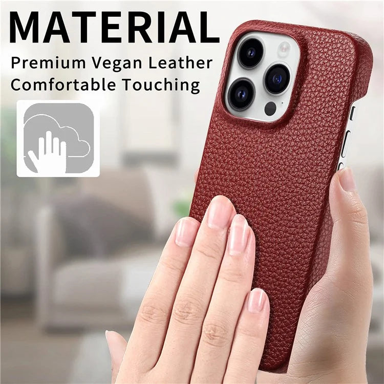 Y1 For iPhone 16 Pro Case Shockproof Litchi Texture Leather+PC Phone Cover