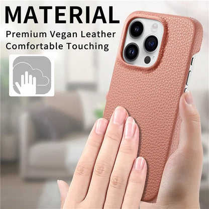 Y1 For iPhone 16 Pro Case Shockproof Litchi Texture Leather+PC Phone Cover