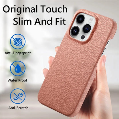 Y1 For iPhone 16 Pro Case Shockproof Litchi Texture Leather+PC Phone Cover
