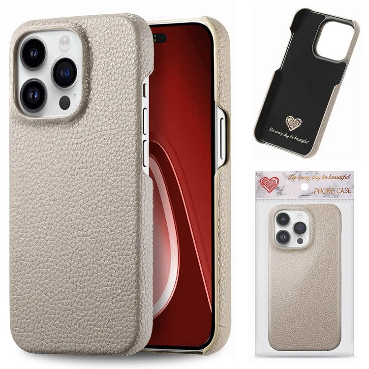 Y1 For iPhone 16 Pro Case Shockproof Litchi Texture Leather+PC Phone Cover