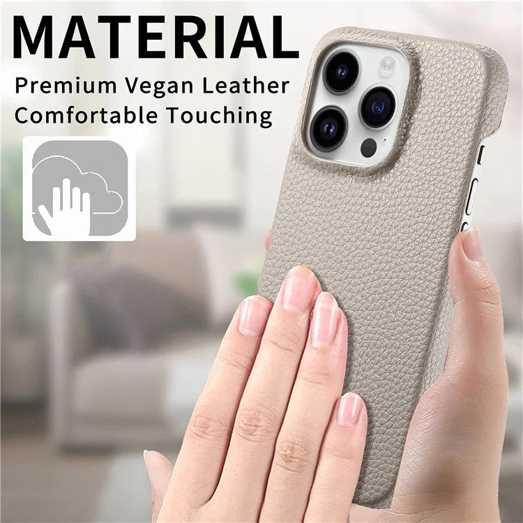 Y1 For iPhone 16 Pro Case Shockproof Litchi Texture Leather+PC Phone Cover