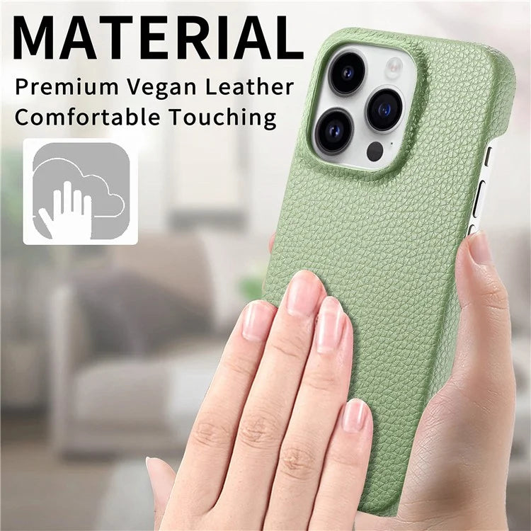 Y1 For iPhone 16 Pro Case Shockproof Litchi Texture Leather+PC Phone Cover
