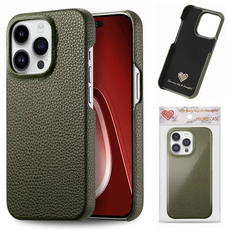 Y1 For iPhone 16 Pro Case Shockproof Litchi Texture Leather+PC Phone Cover
