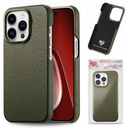 Y1 For iPhone 16 Pro Case Shockproof Litchi Texture Leather+PC Phone Cover