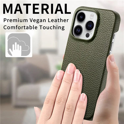 Y1 For iPhone 16 Pro Case Shockproof Litchi Texture Leather+PC Phone Cover