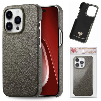 Y1 For iPhone 16 Pro Case Shockproof Litchi Texture Leather+PC Phone Cover
