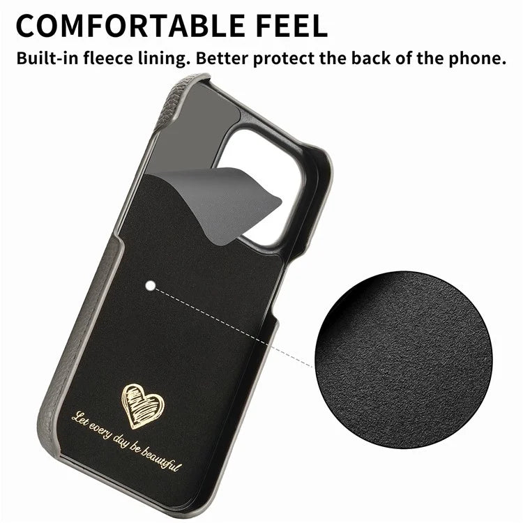 Y1 For iPhone 16 Pro Case Shockproof Litchi Texture Leather+PC Phone Cover