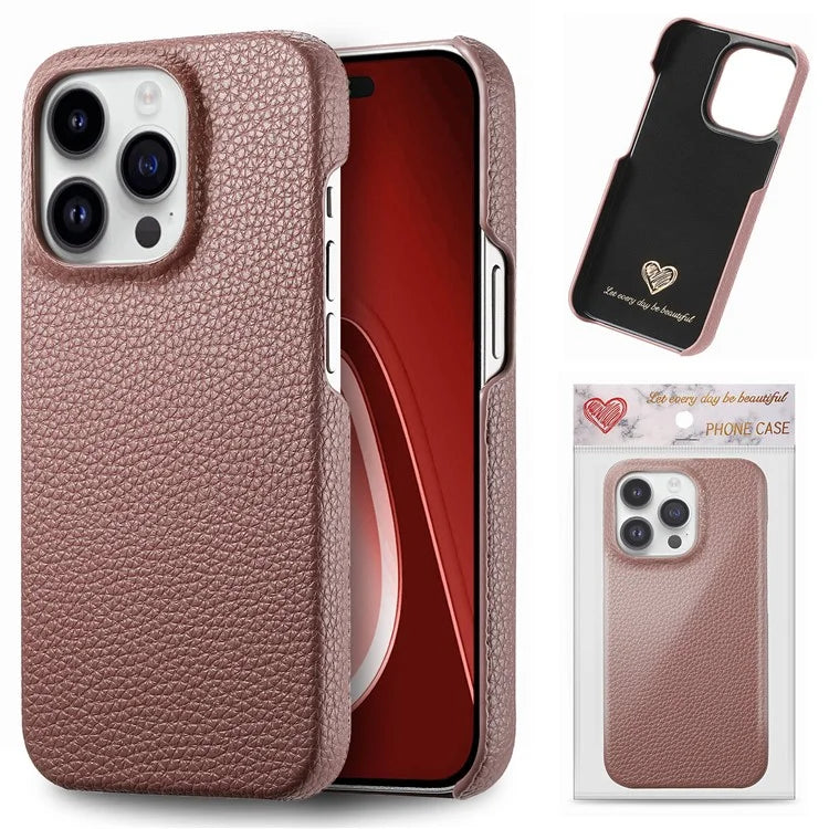 Y1 For iPhone 16 Pro Case Shockproof Litchi Texture Leather+PC Phone Cover