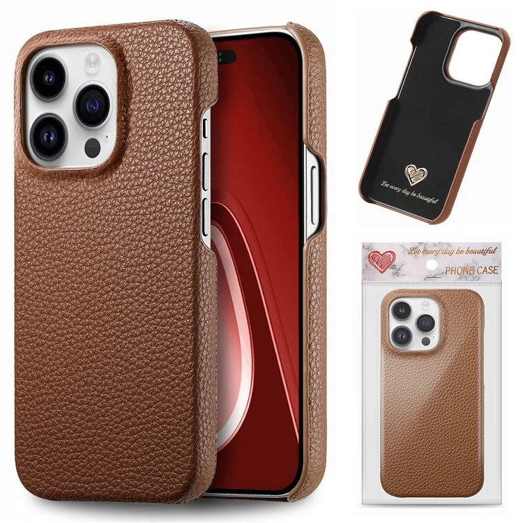 Y1 For iPhone 16 Pro Case Shockproof Litchi Texture Leather+PC Phone Cover