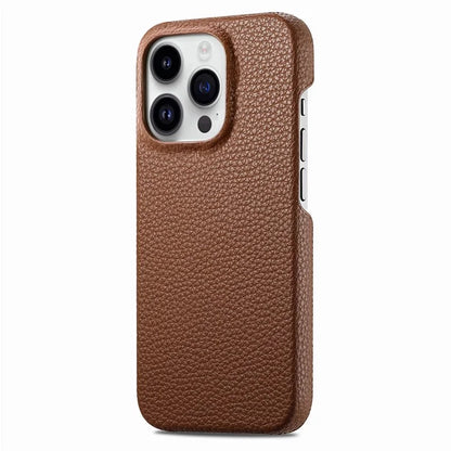 Y1 For iPhone 16 Pro Case Shockproof Litchi Texture Leather+PC Phone Cover
