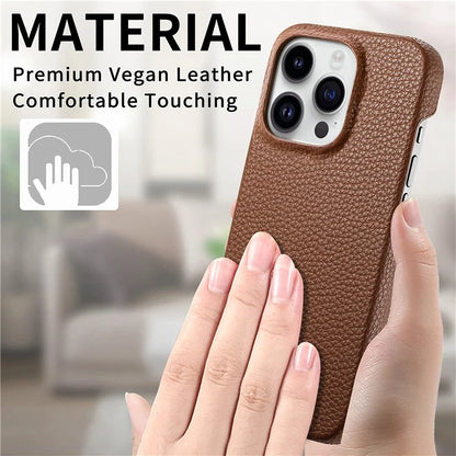 Y1 For iPhone 16 Pro Case Shockproof Litchi Texture Leather+PC Phone Cover