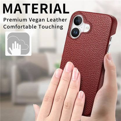 Y1 For iPhone 16 Plus Case Shockproof Litchi Texture Leather+PC Phone Cover