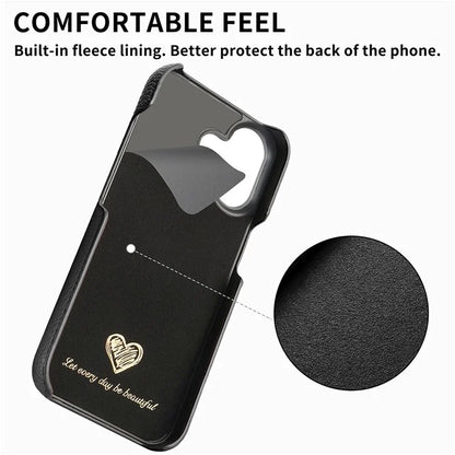 Y1 For iPhone 16 Case Shockproof Litchi Texture Leather+PC Phone Cover