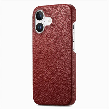 Y1 For iPhone 16 Case Shockproof Litchi Texture Leather+PC Phone Cover