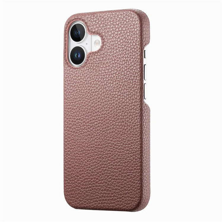 Y1 For iPhone 16 Case Shockproof Litchi Texture Leather+PC Phone Cover
