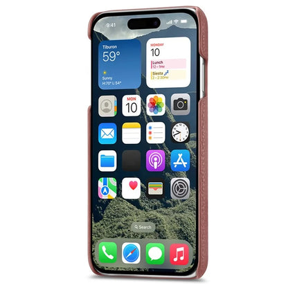 Y1 For iPhone 16 Case Shockproof Litchi Texture Leather+PC Phone Cover
