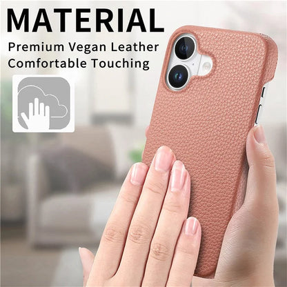 Y1 For iPhone 16 Case Shockproof Litchi Texture Leather+PC Phone Cover