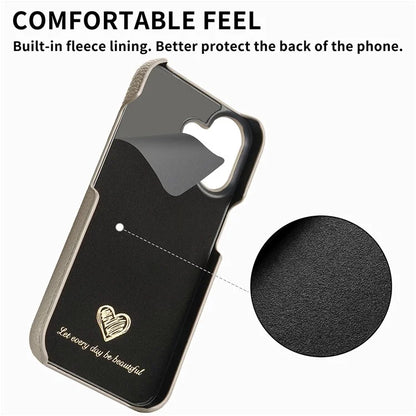Y1 For iPhone 16 Case Shockproof Litchi Texture Leather+PC Phone Cover