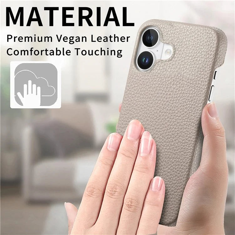 Y1 For iPhone 16 Case Shockproof Litchi Texture Leather+PC Phone Cover