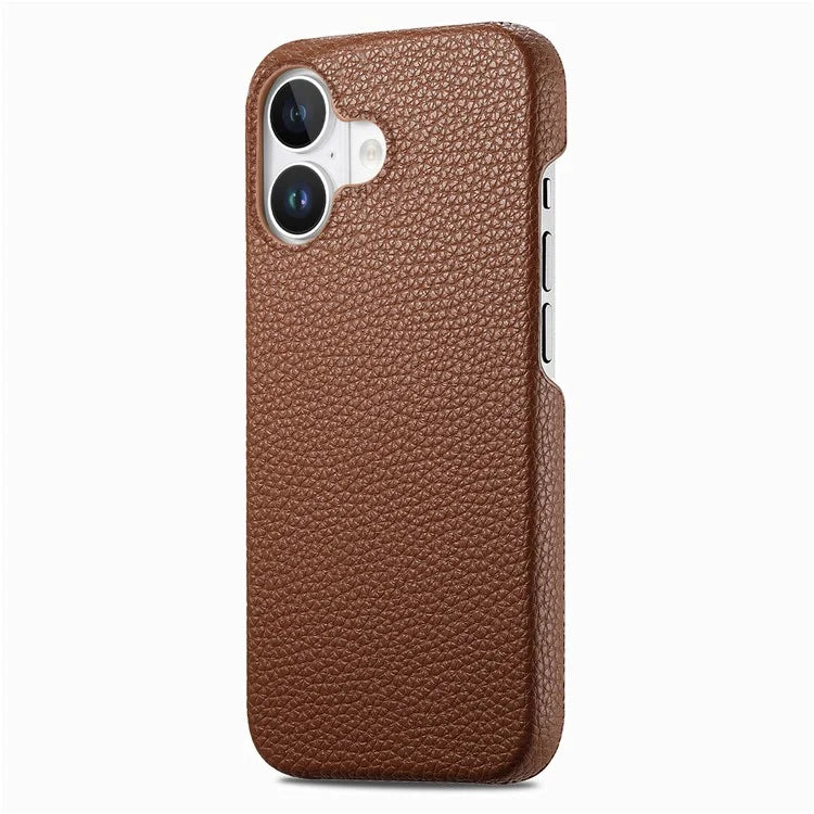 Y1 For iPhone 16 Case Shockproof Litchi Texture Leather+PC Phone Cover